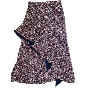 Rachel Zoe Floral Casual MIDI Ruffle Waterfall Skirt size 12